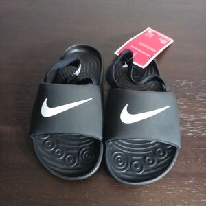 Nike Toddler Kawa‎ Slip-On Black Sandals Size 9C New